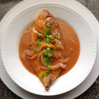 Stew Fish Recipe in White Plate