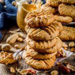 Butter Pecan Cookies garnished with nuts.