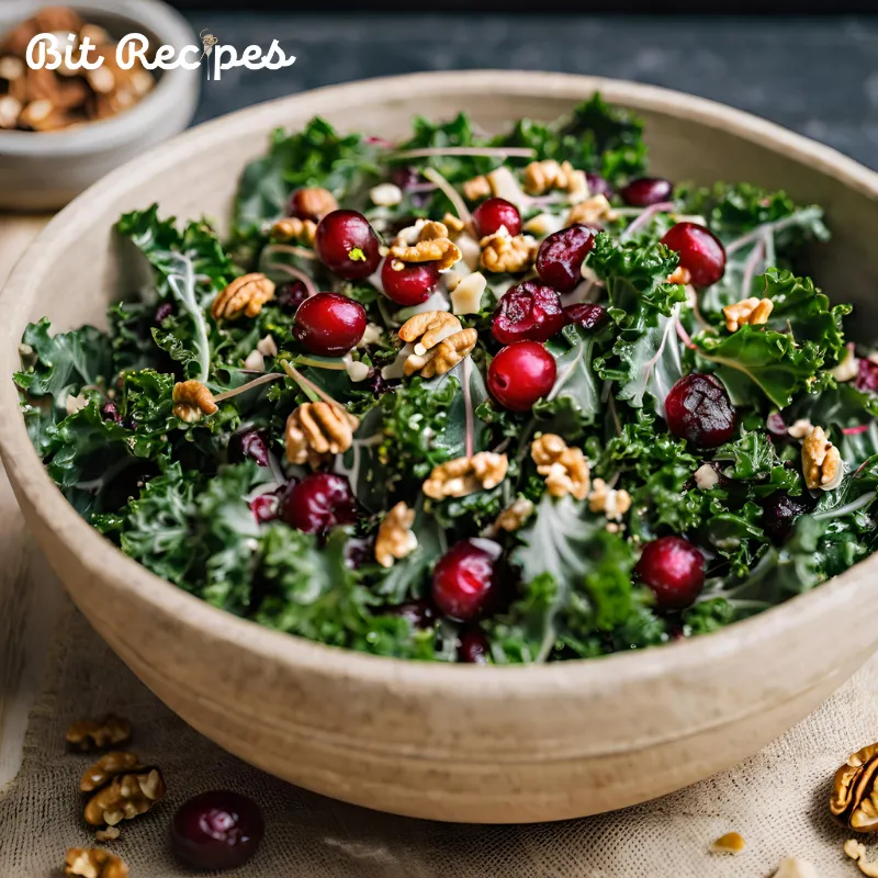 Super Healthy Kale Salad with Cranberries and Walnuts 2 Kale Salad with Cranberries and Walnuts