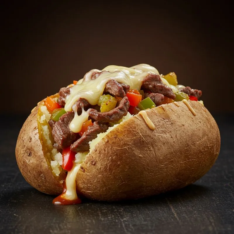Philly Cheesesteak Baked Potato